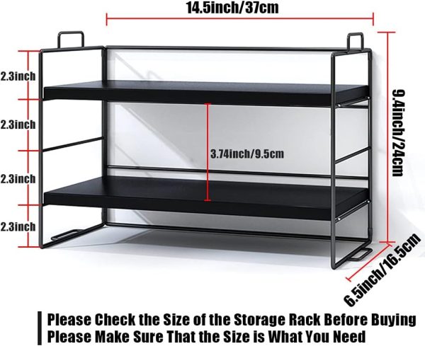Desktop Organizer Shelf Office Storage Rack Adjustable Display Shelf for Office Supplies（Black） - Image 2