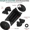 360 Rotating Makeup Organizer,DIY Adjustable Spinning Holder,Foldable Cosmetic Storage Display box,Large Capacity Make up Caddy Shelf,Fits Countertop Vanity and Bathroom (BLACK) - Image 2