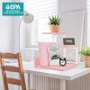 Wood Desktop Shelf, Desktop Organizer Office Storage Rack Adjustable Wood Display Shelf 3 Tier Storage Display Rack Office Decor Stand Shelves with Metal Frame (Pink) - Image 2
