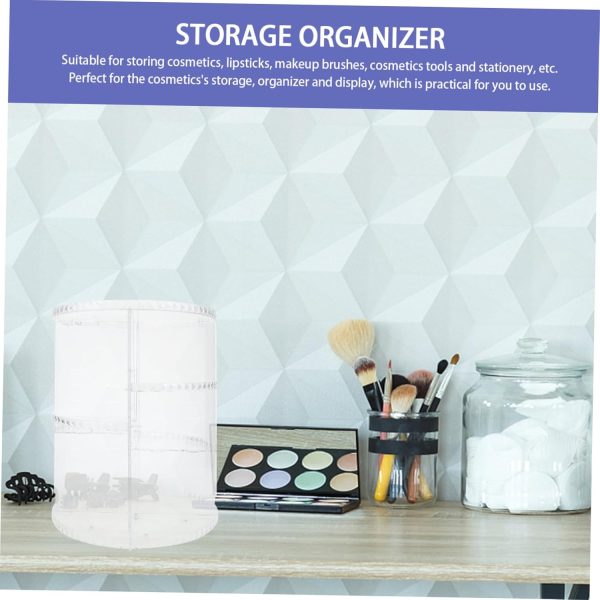 Adjustable Makeup Organizer Shelf Rotating Desktop Storage Rack Home Use for Cosmetics Tools - Image 2