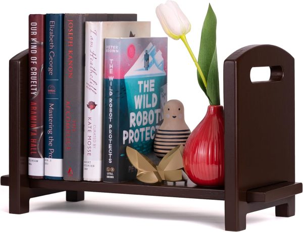 Adjustable Desktop Bookshelf - Sturdy Desk Bookshelf and Book Organizer - No Tools Required to Assemble This Desktop Bookcase, Perfect Tabletop Book Shelf for Office, Study Room