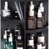 360 Rotating Makeup Organizer,DIY Adjustable Spinning Holder,Foldable Cosmetic Storage Display box,Large Capacity Make up Caddy Shelf,Fits Countertop Vanity and Bathroom (BLACK)